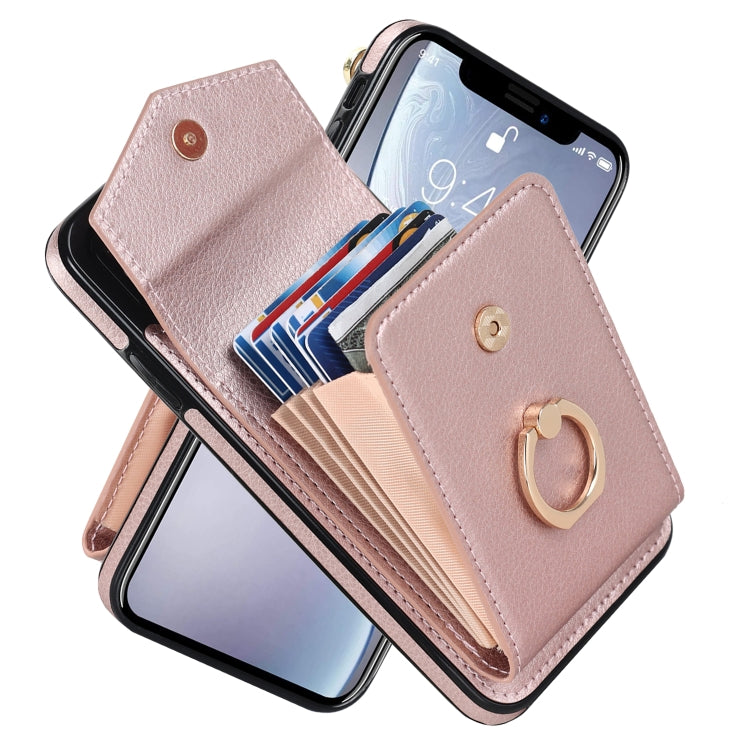 Custodia per telefono con slot per schede RFID con supporto ad anello, For iPhone XR, For iPhone XS Max, For Samsung Galaxy A33 5G, For Samsung Galaxy A51 5G