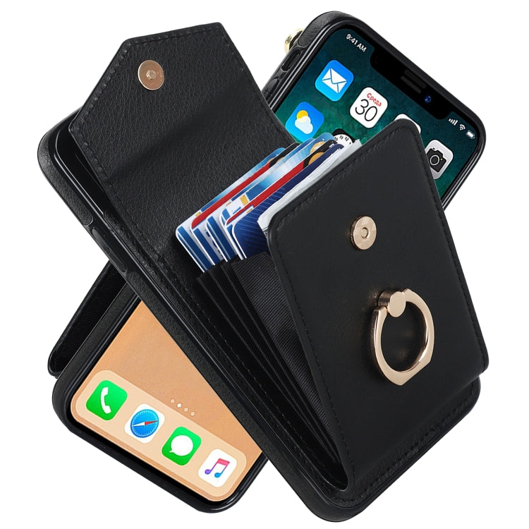 Custodia per telefono con slot per schede RFID con supporto ad anello, For iPhone XR, For iPhone XS Max, For Samsung Galaxy A33 5G, For Samsung Galaxy A51 5G