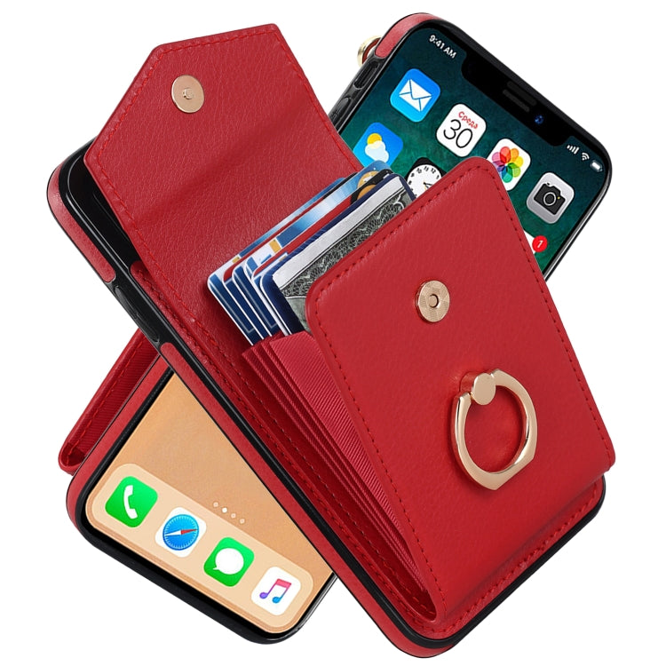 Custodia per telefono con slot per schede RFID con supporto ad anello, For iPhone XR, For iPhone XS Max, For Samsung Galaxy A33 5G, For Samsung Galaxy A51 5G