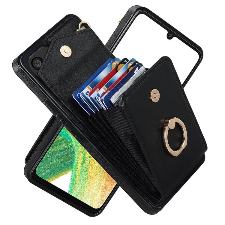 Custodia per telefono con slot per schede RFID con supporto ad anello, For iPhone XR, For iPhone XS Max, For Samsung Galaxy A33 5G, For Samsung Galaxy A51 5G