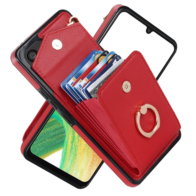 Custodia per telefono con slot per schede RFID con supporto ad anello, For iPhone XR, For iPhone XS Max, For Samsung Galaxy A33 5G, For Samsung Galaxy A51 5G