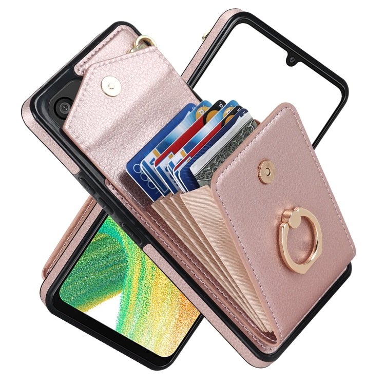 Custodia per telefono con slot per schede RFID con supporto ad anello, For iPhone XR, For iPhone XS Max, For Samsung Galaxy A33 5G, For Samsung Galaxy A51 5G