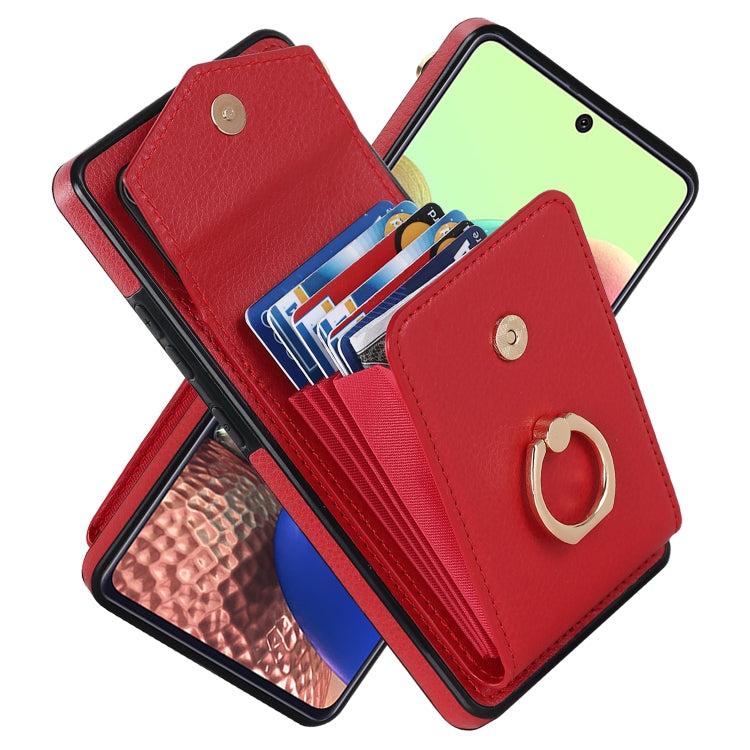 Custodia per telefono con slot per schede RFID con supporto ad anello, For iPhone XR, For iPhone XS Max, For Samsung Galaxy A33 5G, For Samsung Galaxy A51 5G