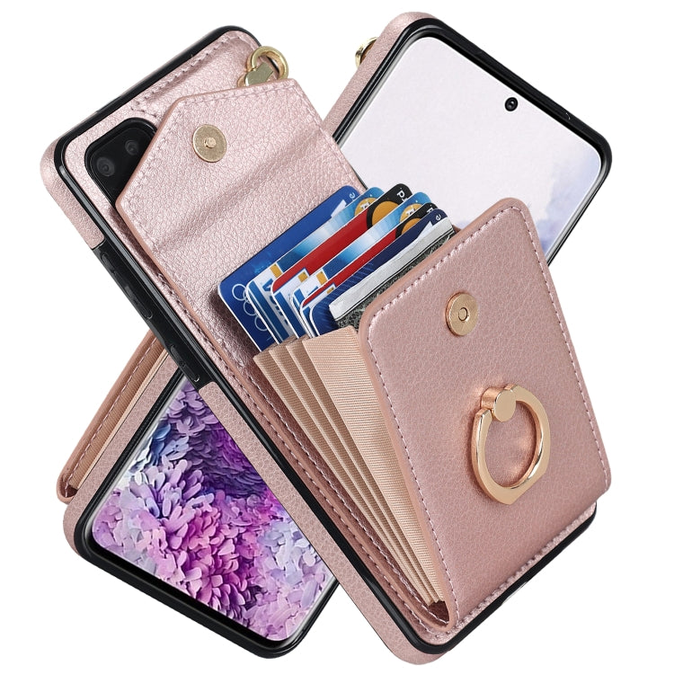 Custodia per telefono con slot per schede RFID con supporto ad anello, For Samsung Galaxy S20 FE, For Samsung Galaxy S20+