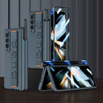 Custodia per telefono antiurto con cerniera pieghevole magnetica GKK con cinturino da polso, For Samsung Galaxy Z Fold4