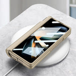 Custodia per telefono antiurto con cerniera pieghevole magnetica GKK con cinturino da polso, For Samsung Galaxy Z Fold4