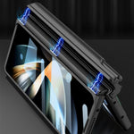 Custodia per telefono antiurto con cerniera pieghevole magnetica GKK con cinturino da polso, For Samsung Galaxy Z Fold4