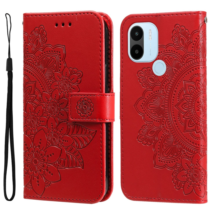 Custodia per telefono in pelle goffrata con fiori a 7 petali, For Xiaomi Redmi A1+, For Xiaomi Redmi 11 Prime 4G, For Xiaomi Redmi Note 12 China, For Xiaomi Redmi Note 12 Pro 5G China