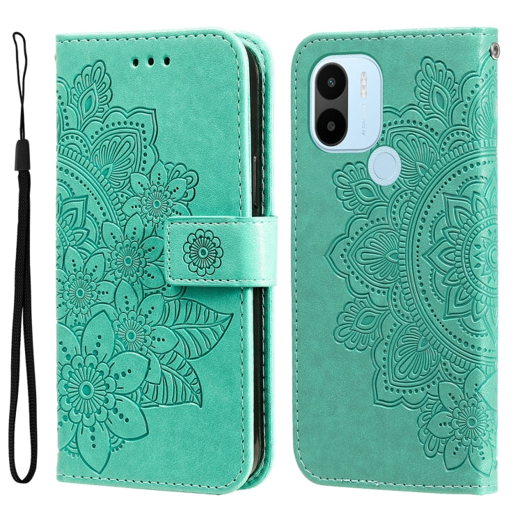Custodia per telefono in pelle goffrata con fiori a 7 petali, For Xiaomi Redmi A1+, For Xiaomi Redmi 11 Prime 4G, For Xiaomi Redmi Note 12 China, For Xiaomi Redmi Note 12 Pro 5G China