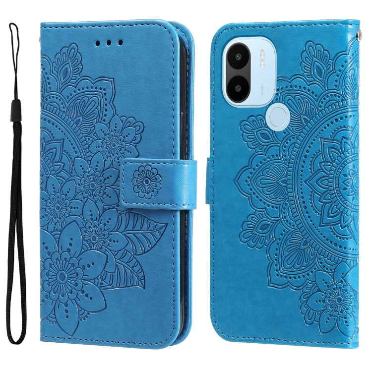 Custodia per telefono in pelle goffrata con fiori a 7 petali, For Xiaomi Redmi A1+, For Xiaomi Redmi 11 Prime 4G, For Xiaomi Redmi Note 12 China, For Xiaomi Redmi Note 12 Pro 5G China