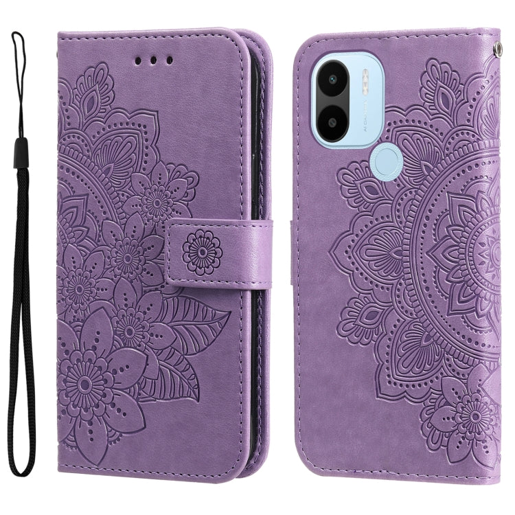Custodia per telefono in pelle goffrata con fiori a 7 petali, For Xiaomi Redmi A1+, For Xiaomi Redmi 11 Prime 4G, For Xiaomi Redmi Note 12 China, For Xiaomi Redmi Note 12 Pro 5G China