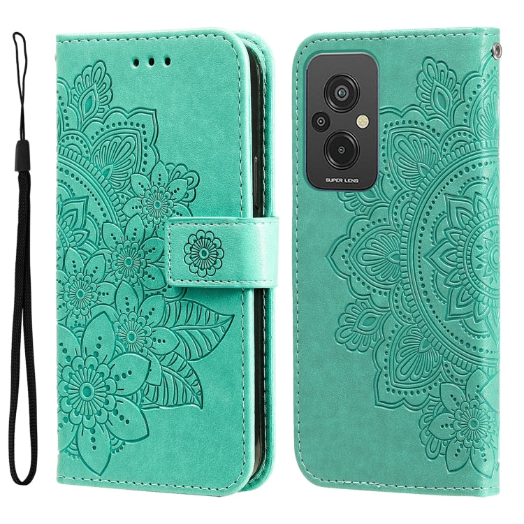 Custodia per telefono in pelle goffrata con fiori a 7 petali, For Xiaomi Redmi A1+, For Xiaomi Redmi 11 Prime 4G, For Xiaomi Redmi Note 12 China, For Xiaomi Redmi Note 12 Pro 5G China