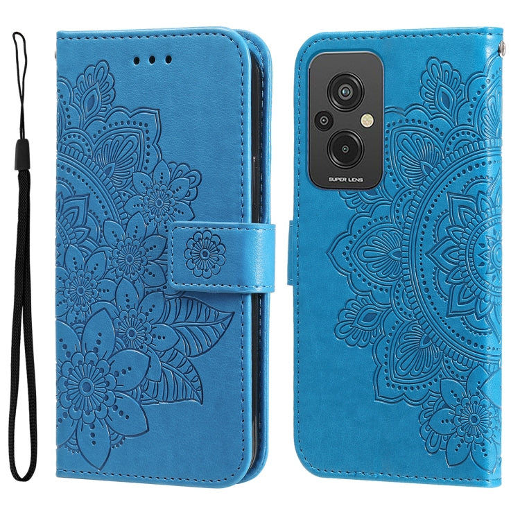 Custodia per telefono in pelle goffrata con fiori a 7 petali, For Xiaomi Redmi A1+, For Xiaomi Redmi 11 Prime 4G, For Xiaomi Redmi Note 12 China, For Xiaomi Redmi Note 12 Pro 5G China