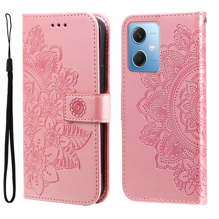 Custodia per telefono in pelle goffrata con fiori a 7 petali, For Xiaomi Redmi A1+, For Xiaomi Redmi 11 Prime 4G, For Xiaomi Redmi Note 12 China, For Xiaomi Redmi Note 12 Pro 5G China