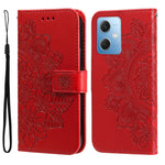 Custodia per telefono in pelle goffrata con fiori a 7 petali, For Xiaomi Redmi A1+, For Xiaomi Redmi 11 Prime 4G, For Xiaomi Redmi Note 12 China, For Xiaomi Redmi Note 12 Pro 5G China
