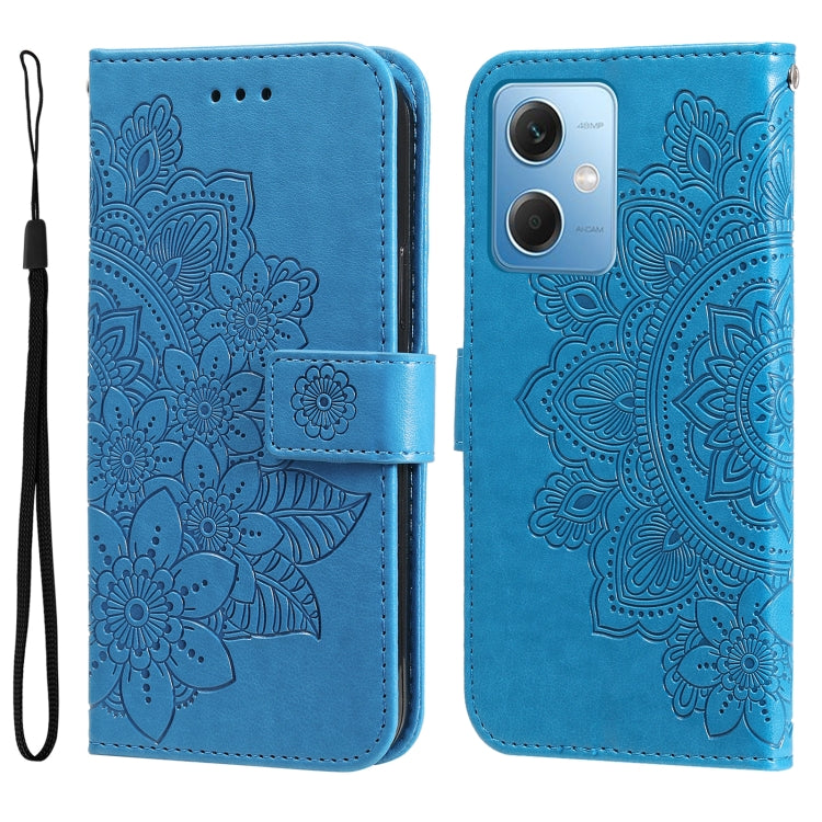 Custodia per telefono in pelle goffrata con fiori a 7 petali, For Xiaomi Redmi A1+, For Xiaomi Redmi 11 Prime 4G, For Xiaomi Redmi Note 12 China, For Xiaomi Redmi Note 12 Pro 5G China
