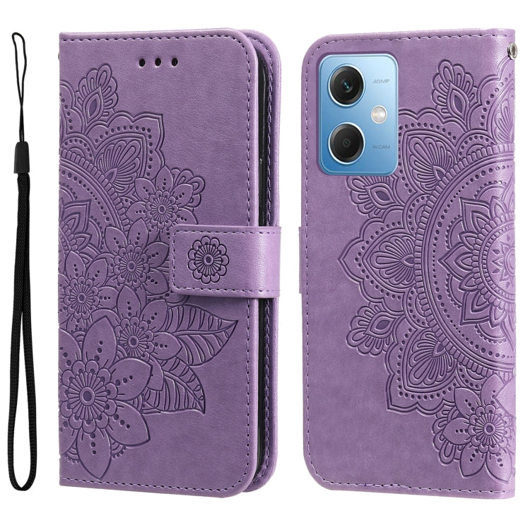 Custodia per telefono in pelle goffrata con fiori a 7 petali, For Xiaomi Redmi A1+, For Xiaomi Redmi 11 Prime 4G, For Xiaomi Redmi Note 12 China, For Xiaomi Redmi Note 12 Pro 5G China