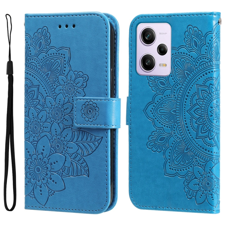 Custodia per telefono in pelle goffrata con fiori a 7 petali, For Xiaomi Redmi A1+, For Xiaomi Redmi 11 Prime 4G, For Xiaomi Redmi Note 12 China, For Xiaomi Redmi Note 12 Pro 5G China