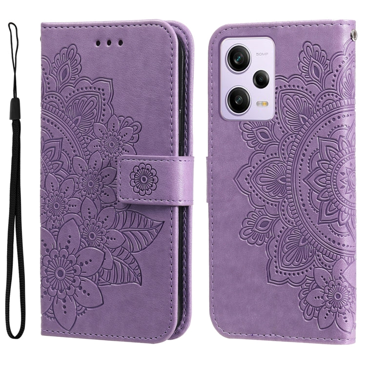 Custodia per telefono in pelle goffrata con fiori a 7 petali, For Xiaomi Redmi A1+, For Xiaomi Redmi 11 Prime 4G, For Xiaomi Redmi Note 12 China, For Xiaomi Redmi Note 12 Pro 5G China