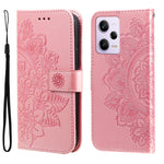 Custodia per telefono in pelle goffrata con fiori a 7 petali, For Xiaomi Redmi Note 12 Pro+ China