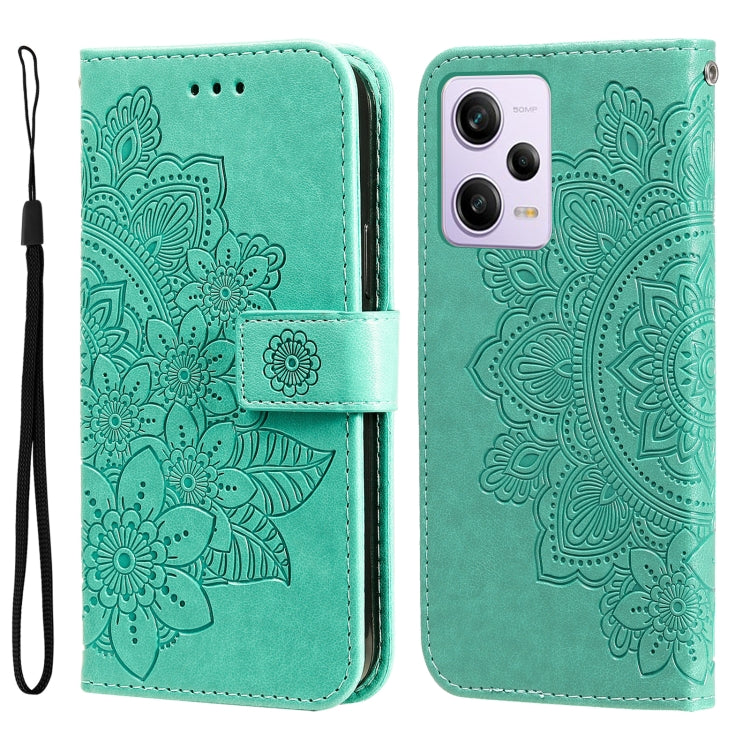 Custodia per telefono in pelle goffrata con fiori a 7 petali, For Xiaomi Redmi Note 12 Pro+ China
