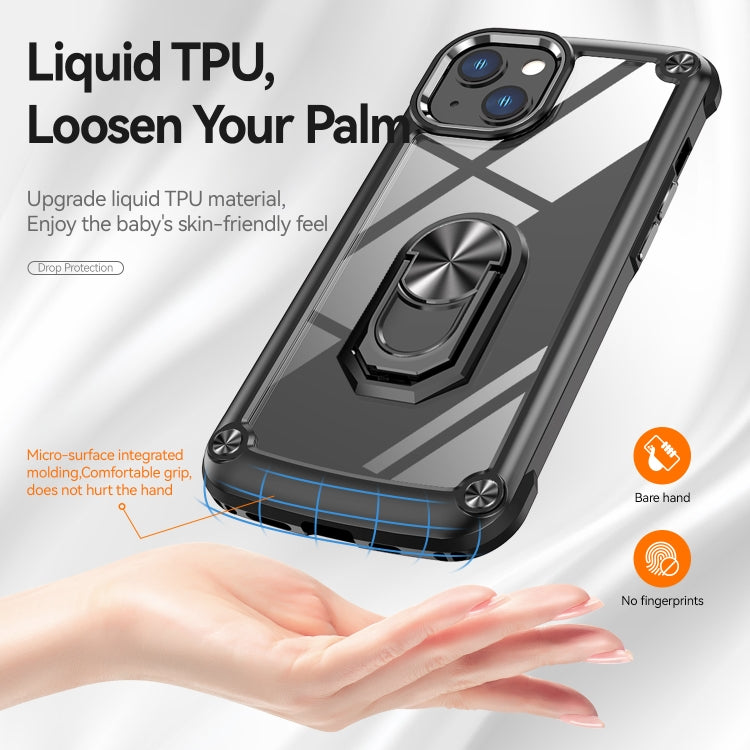 Custodia per telefono con protezione dell'obiettivo in TPU + PC con supporto per anello, For iPhone 11, For iPhone 11 Pro, For iPhone 11 Pro Max, For iPhone XS / X