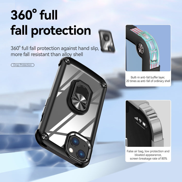 Custodia per telefono con protezione dell'obiettivo in TPU + PC con supporto per anello, For iPhone 11, For iPhone 11 Pro, For iPhone 11 Pro Max, For iPhone XS / X