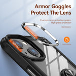 Custodia per telefono con protezione dell'obiettivo in TPU + PC con supporto per anello, For iPhone 11, For iPhone 11 Pro, For iPhone 11 Pro Max, For iPhone XS / X