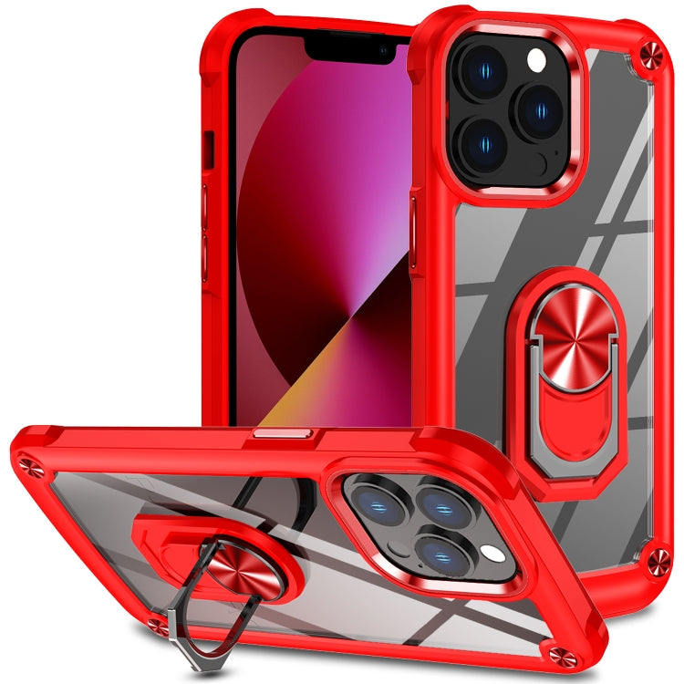 Custodia per telefono con protezione dell'obiettivo in TPU + PC con supporto per anello, For iPhone 11, For iPhone 11 Pro, For iPhone 11 Pro Max, For iPhone XS / X