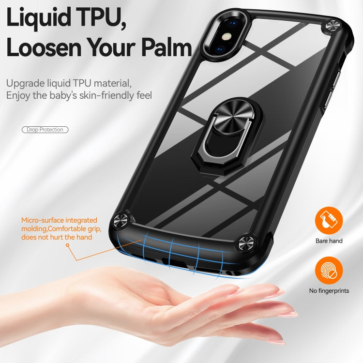 Custodia per telefono con protezione dell'obiettivo in TPU + PC con supporto per anello, For iPhone XS Max, For iPhone XR, For iPhone 12 / 12 Pro, For iPhone 12 Pro Max