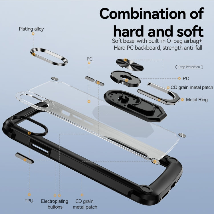 Custodia per telefono con protezione dell'obiettivo in TPU + PC con supporto per anello, For iPhone XS Max, For iPhone XR, For iPhone 12 / 12 Pro, For iPhone 12 Pro Max