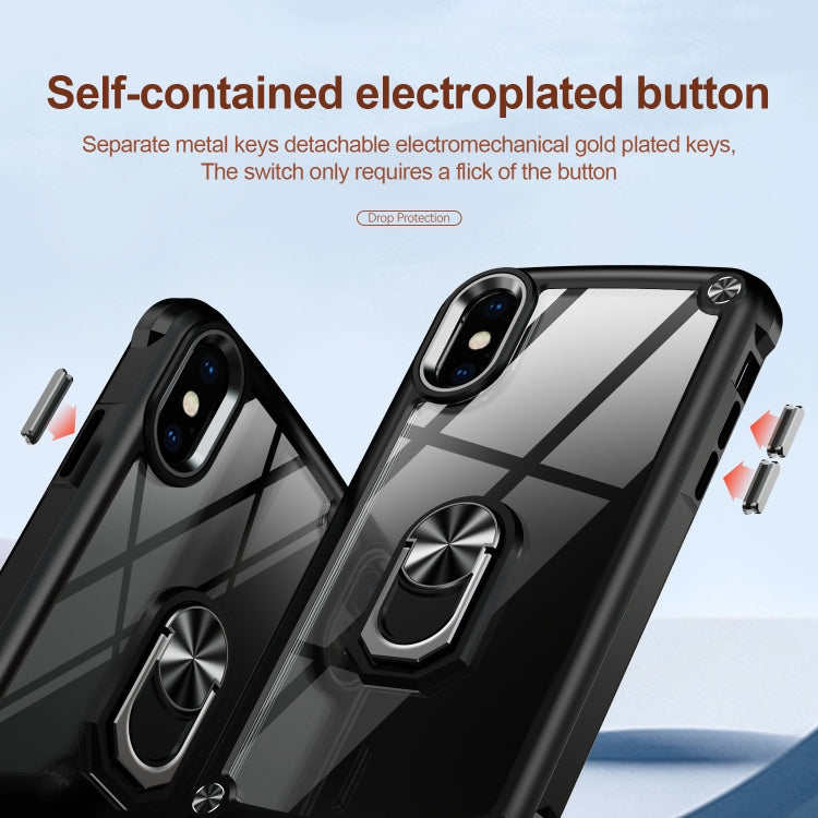 Custodia per telefono con protezione dell'obiettivo in TPU + PC con supporto per anello, For iPhone XS Max, For iPhone XR, For iPhone 12 / 12 Pro, For iPhone 12 Pro Max