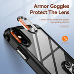 Custodia per telefono con protezione dell'obiettivo in TPU + PC con supporto per anello, For iPhone XS Max, For iPhone XR, For iPhone 12 / 12 Pro, For iPhone 12 Pro Max