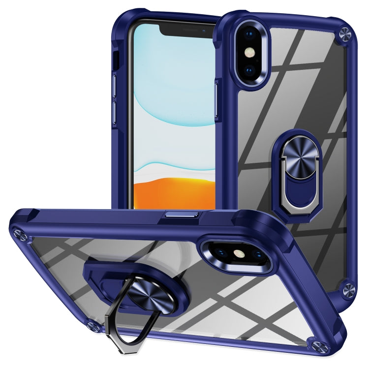 Custodia per telefono con protezione dell'obiettivo in TPU + PC con supporto per anello, For iPhone XS Max, For iPhone XR, For iPhone 12 / 12 Pro, For iPhone 12 Pro Max