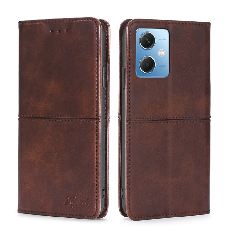 Custodia per telefono in pelle magnetica con trama di mucca, For Motorola Moto G72 4G, For vivo V25 Pro 5G, For Xiaomi Redmi Note 12 China, For Xiaomi Redmi Note 12 Pro 5G China