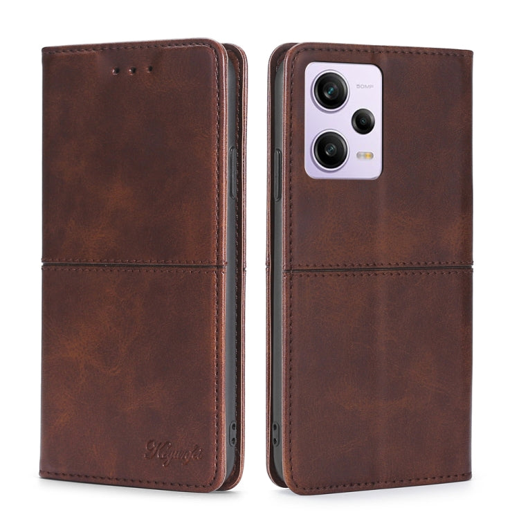 Custodia per telefono in pelle magnetica con trama di mucca, For Motorola Moto G72 4G, For vivo V25 Pro 5G, For Xiaomi Redmi Note 12 China, For Xiaomi Redmi Note 12 Pro 5G China