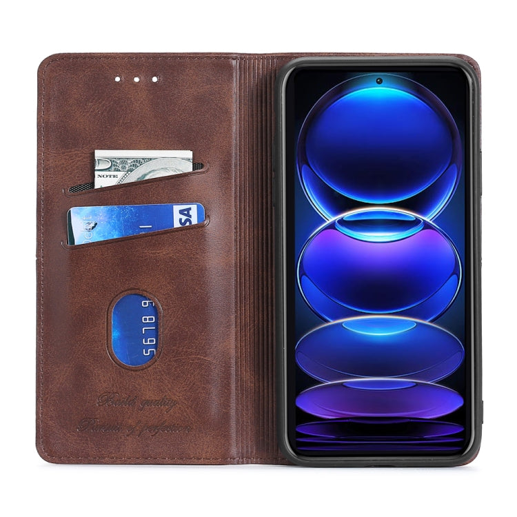 Custodia per telefono in pelle magnetica con trama di mucca, For Xiaomi Redmi Note 12 Pro+ China, For Xiaomi Redmi A1+ 4G, For Xiaomi Poco M5s 4G/Redmi Note 11 SE India, For Samsung Galaxy A14 5G