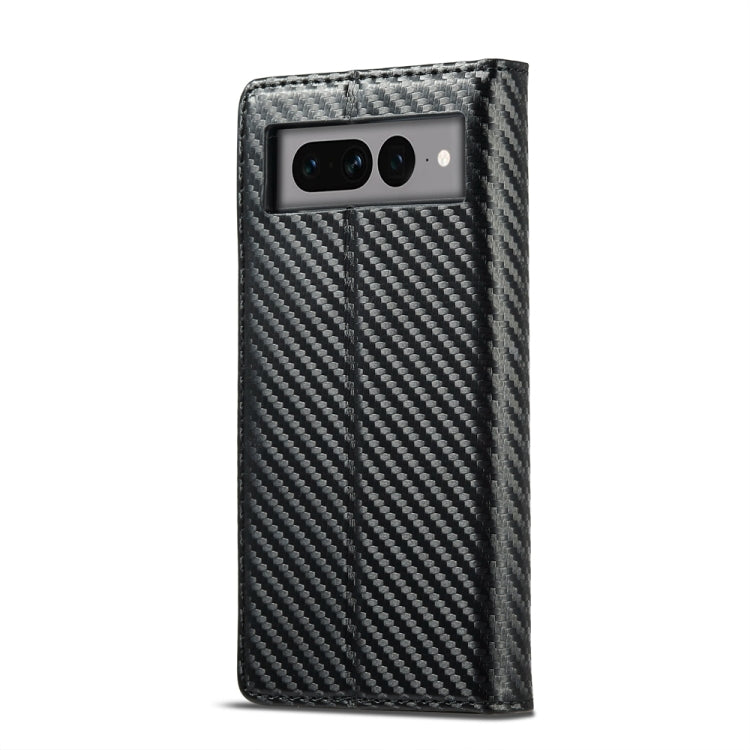 Custodia in pelle PU + TPU in fibra di carbonio LC.IMEEKE, For Google Pixel 7 Pro