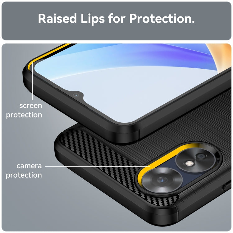 Custodia per telefono TPU in fibra di carbonio con trama spazzolata, For OPPO A17, For OPPO A17k