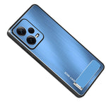 Custodia per telefono antiurto in metallo spazzolato con supporto, For Xiaomi Redmi Note 12 Pro+ China, For Xiaomi Redmi Note 12 Pro 5G China, For Xiaomi Redmi Note 12 China