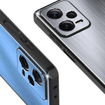 Custodia per telefono antiurto in metallo spazzolato con supporto, For Xiaomi Redmi Note 12 Pro+ China, For Xiaomi Redmi Note 12 Pro 5G China, For Xiaomi Redmi Note 12 China