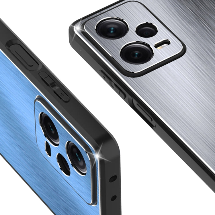 Custodia per telefono antiurto in metallo spazzolato con supporto, For Xiaomi Redmi Note 12 Pro+ China, For Xiaomi Redmi Note 12 Pro 5G China, For Xiaomi Redmi Note 12 China
