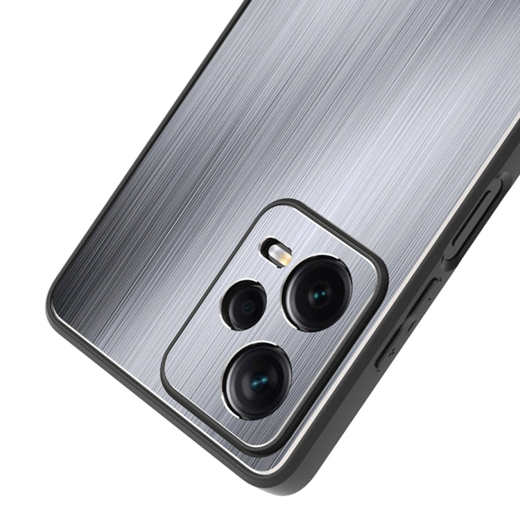 Custodia per telefono antiurto in metallo spazzolato con supporto, For Xiaomi Redmi Note 12 Pro+ China, For Xiaomi Redmi Note 12 Pro 5G China, For Xiaomi Redmi Note 12 China