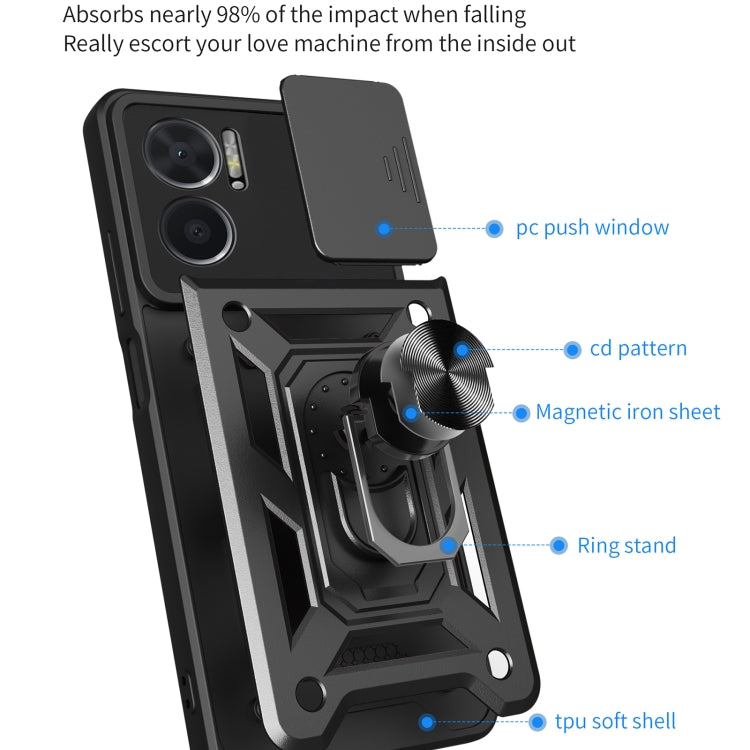 Design della fotocamera scorrevole Custodia per telefono in TPU + PC, For Xiaomi Redmi 10 5G, For Xiaomi Redmi Note 12 5G Global / Poco X5