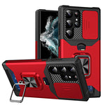 Custodia per telefono scorrevole Camshield con supporto per anello e slot per schede, For Samsung Galaxy S23 5G, For Samsung Galaxy S23+ 5G, For Samsung Galaxy S23 Ultra 5G