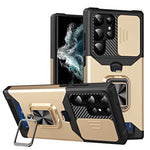Custodia per telefono scorrevole Camshield con supporto per anello e slot per schede, For Samsung Galaxy S23 5G, For Samsung Galaxy S23+ 5G, For Samsung Galaxy S23 Ultra 5G