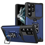 Custodia per telefono scorrevole Camshield con supporto per anello e slot per schede, For Samsung Galaxy S23 5G, For Samsung Galaxy S23+ 5G, For Samsung Galaxy S23 Ultra 5G