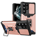 Custodia per telefono scorrevole Camshield con supporto per anello e slot per schede, For Samsung Galaxy S23 5G, For Samsung Galaxy S23+ 5G, For Samsung Galaxy S23 Ultra 5G