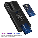 Custodia per telefono scorrevole Camshield con supporto per anello e slot per schede, For Samsung Galaxy A14 5G
