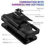 Custodia per telefono scorrevole Camshield con supporto per anello e slot per schede, For Samsung Galaxy A14 5G
